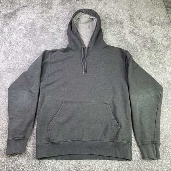 Champion Hoodie Men's Medium Gray Powerblend Long Sleeve Logo - Picture 1 of 12